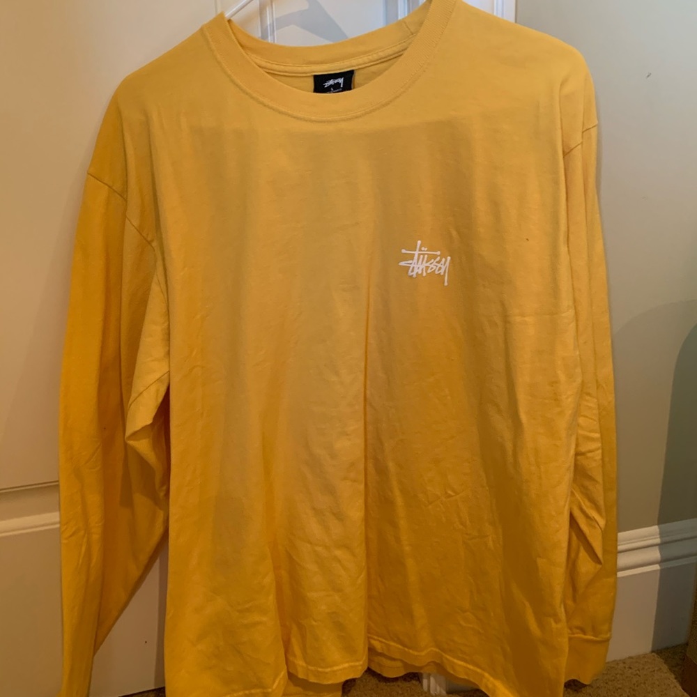 Yellow stussy long sleeve tee